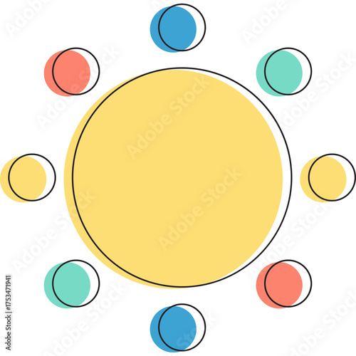 Colorful Cartoon Sun Shape Vector Collection