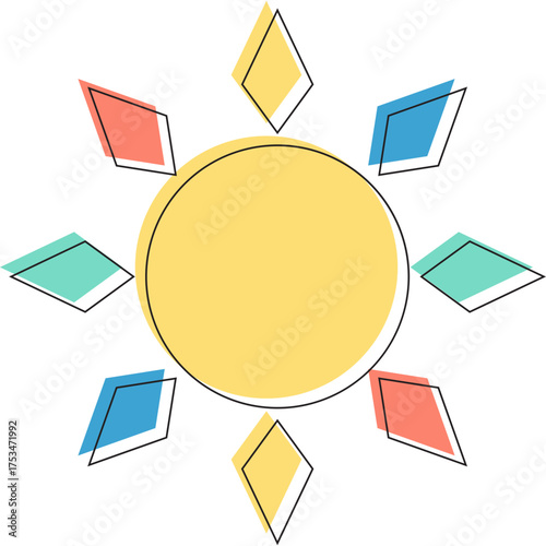 Colorful Cartoon Sun Shape Vector Collection