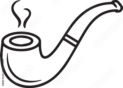 Vector art of smoking pipe, a classic symbol of relaxation