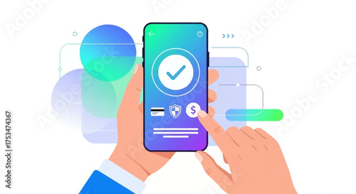 Mobile Payment Illustration Secure Transactions and Digital Financial Solutions