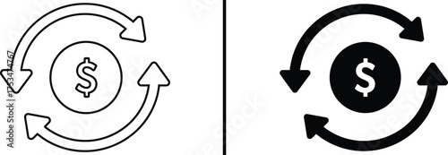 Money Circulation: A financial symbol that illustrates a continuous flow of capital, embodying concepts of investment and economic activity.