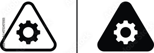Gear Symbol Warning: An eye-catching warning sign featuring a gear, highlighting the potential for technical aspects.