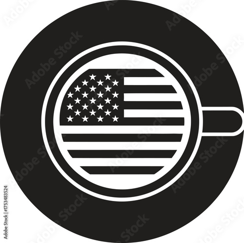 American flag coffee cup silhouette icon symbol