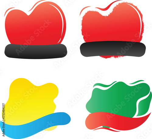 set of label banner vector shapes 