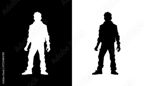 Frankenstein monster silhouette vector illustration. Halloween monster silhouette black, Halloween, monster silhouette vector illustration, Frankenstein monster black silhouette vector, illustration, 