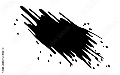 Black paint splashed on white background. ink vector