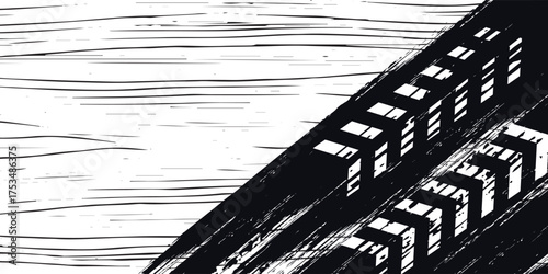 Smooth vector transition from black to white. Abstract broken stripes. For wall design, interior, polygraphy, clothing, web.Striped pattern, Trendy vector background.