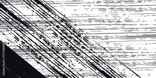 Smooth vector transition from black to white. Abstract broken stripes. For wall design, interior, polygraphy, clothing, web. vectoe illustration.