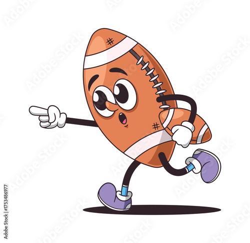 American football ball cartoon character