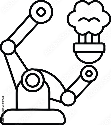 Linear Industrial Robot Arm: Precision Automation, Technology, and Mechanical Assembly Line Art on Transparent Isolated Backdrop