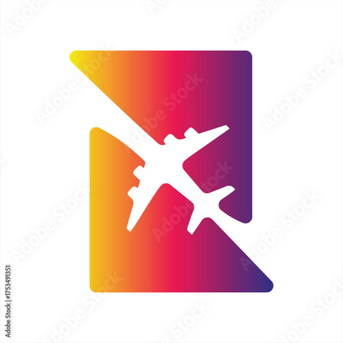 Dynamic Gradient Airplane Travel Logo Design