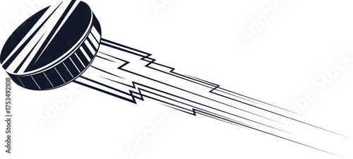 Flying Hockey Puck Illustration