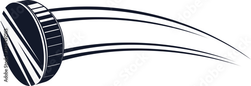 Flying Hockey Puck Illustration