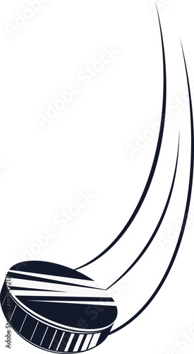 Flying Hockey Puck Illustration