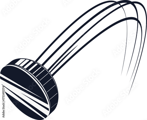 Flying Hockey Puck Illustration