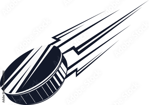 Flying Hockey Puck Illustration
