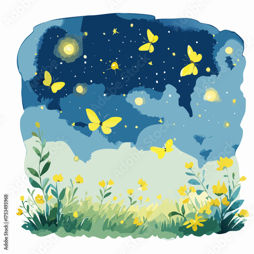 Glühwürmchen in einer Sommernacht