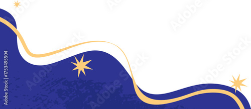 Abstract Cosmic Wave Corner with Stars