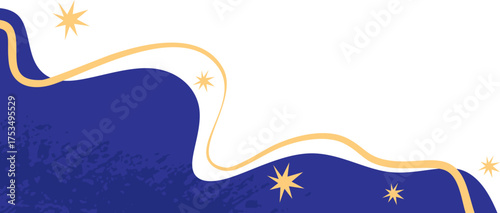 Abstract Cosmic Wave Corner with Stars