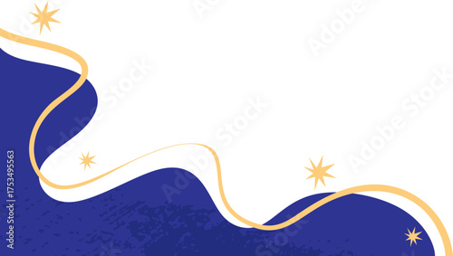 Abstract Cosmic Wave Corner with Stars