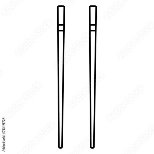 Minimalist Chopstick Icon – Asian Food Symbol in Flat Design