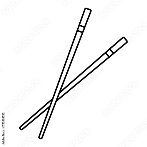 Minimalist Chopstick Icon – Asian Food Symbol in Flat Design
