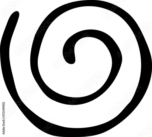 Hand drawn spiral shape outline vector doodle swirl abstract sketch element