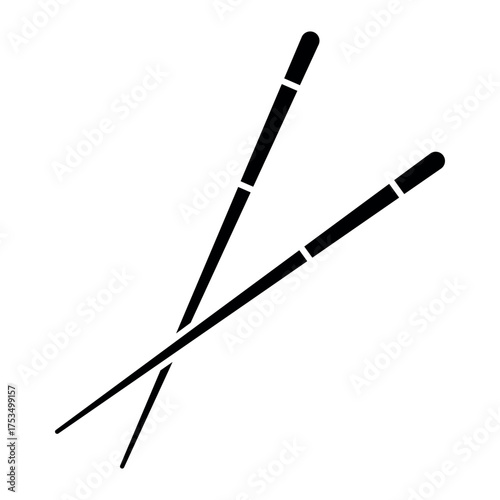 Minimalist Chopstick Icon – Asian Food Symbol in Flat Design