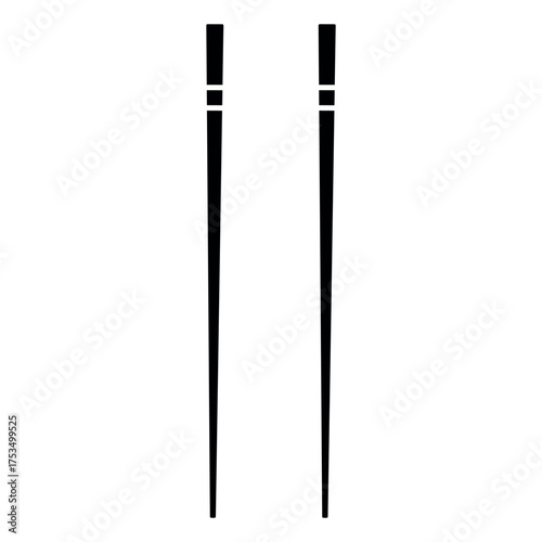 Minimalist Chopstick Icon – Asian Food Symbol in Flat Design