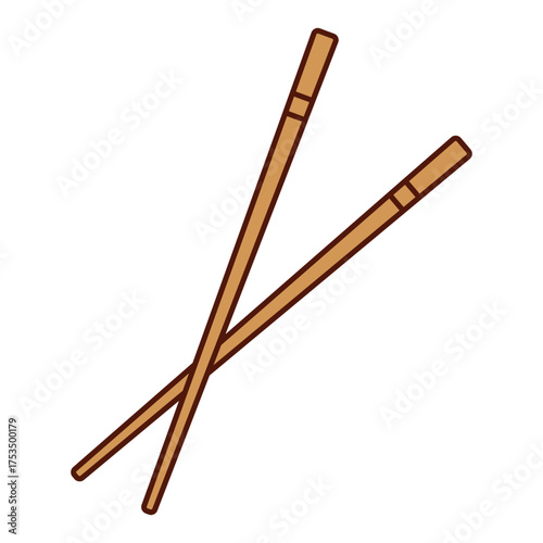 Minimalist Chopstick Icon – Asian Food Symbol in Flat Design