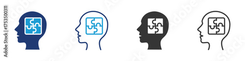 Psychology icon set collection multi-style.