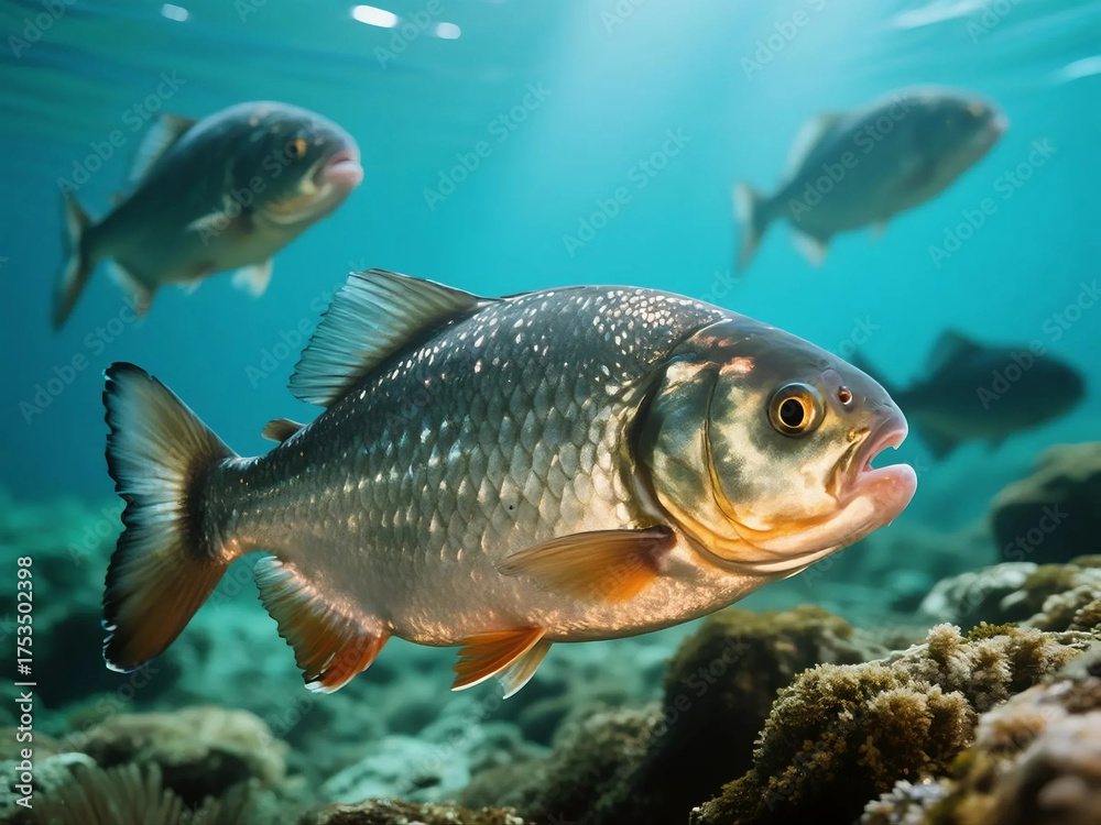 Naklejka premium tropical fish in aquarium