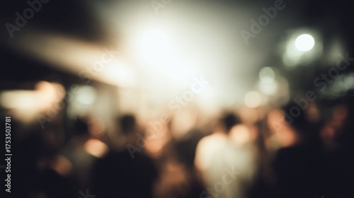 Blurred silhouettes revel in ethereal twilight glow, urban nostalgia, hinting at Dia de los Muertos, eclectic night festival