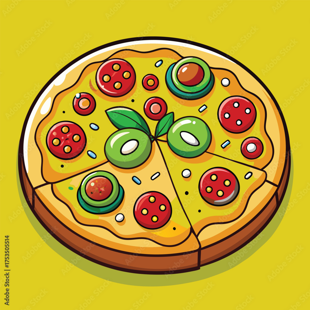 Obraz premium Pizza vector illustration concept