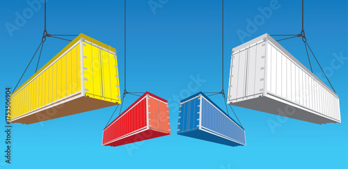 Lifting cargo shipping containers with cranes during transport