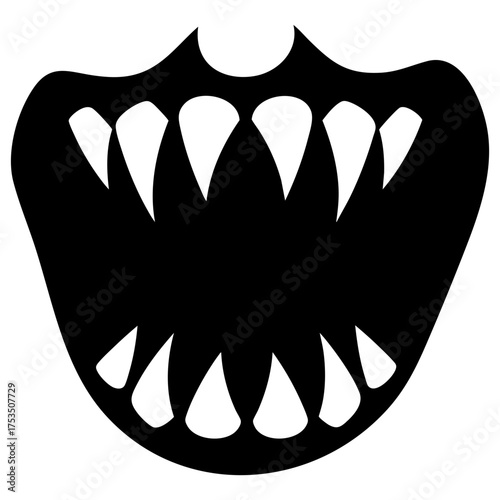 Dracula Vampire Jaws Sharp Teeth Solid Illustration