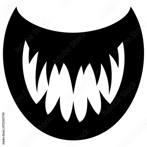 Dracula Vampire Jaws Sharp Teeth Solid Illustration