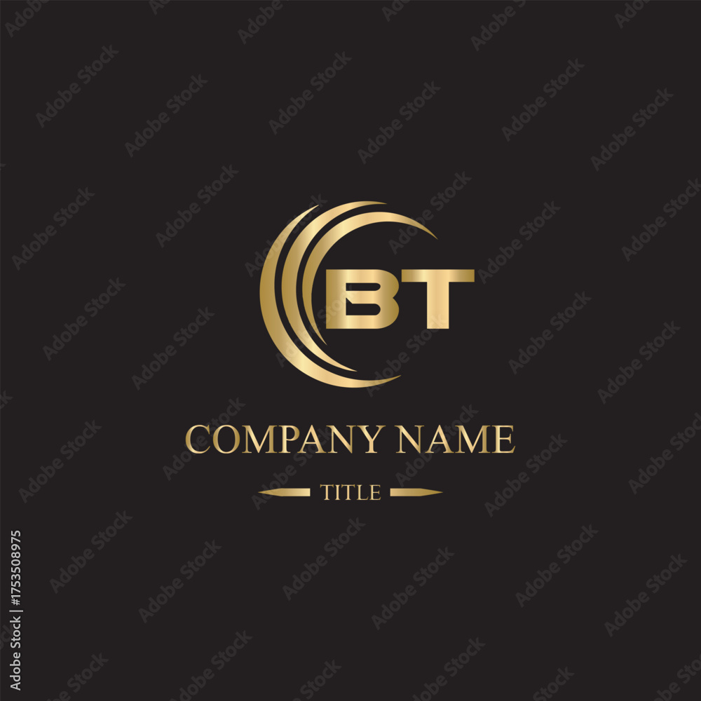 Obraz premium bt logo initial letter luxury royal logo. template symbol. modern golden luxury logo. abstract monogram vector letter mark brand fashion. icon business monogram boutique font Clothing minimalist.