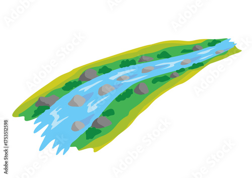 川の地形のイラスト