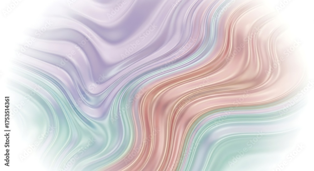 Obraz premium Soft pastel marble texture with swirling patterns and gentle color transitions, isolated on white background