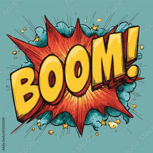 Comic book fun modern art sound effect. Vector cartoon clip art illustration