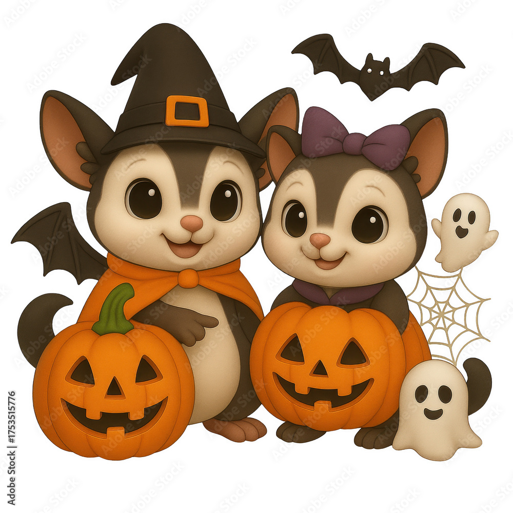 Fototapeta premium Sugar Glider Halloween Couple