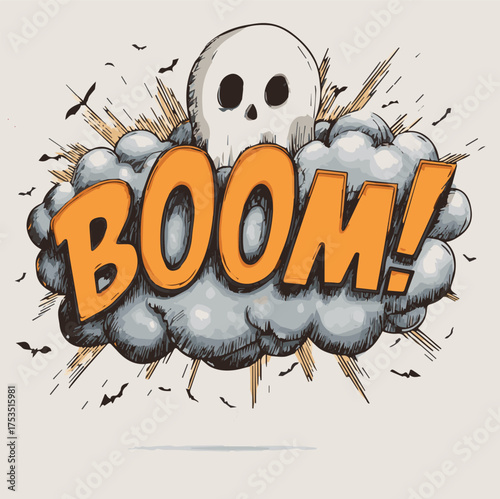 Comic book fun modern art sound effect. Vector cartoon clip art illustration