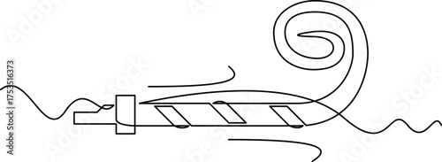 one line art birthday whistle vector illustration. line art, one continuous line, simple, hand drawn and sketch style. for icons, symbols, signs or logos. PNG