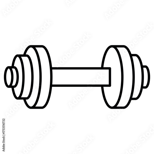 Dumbbell Icon – Fitness and Gym Equipment Vector Illustration