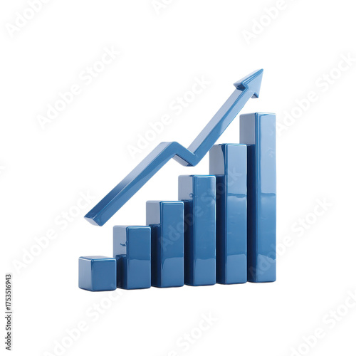 Blue bar graph with upward arrow on a transparent background Free Download Blue bar graph with upward arrow on a transparent background - GFXLoad