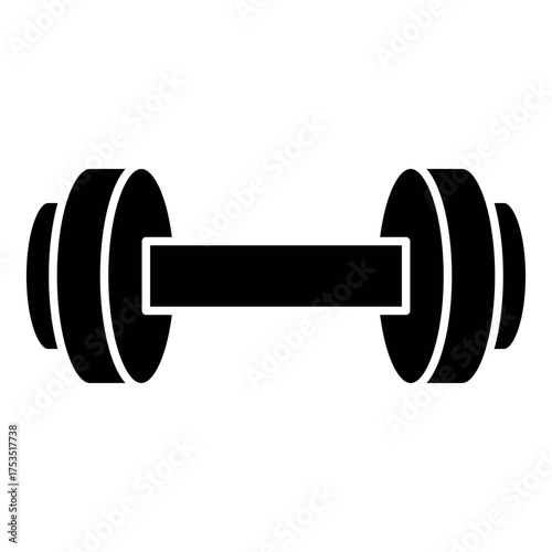 Dumbbell Icon – Fitness and Gym Equipment Vector Illustration
