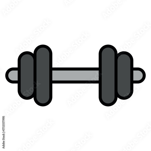 Dumbbell Icon – Fitness and Gym Equipment Vector Illustration