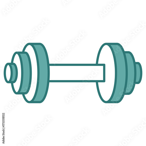 Dumbbell Icon – Fitness and Gym Equipment Vector Illustration