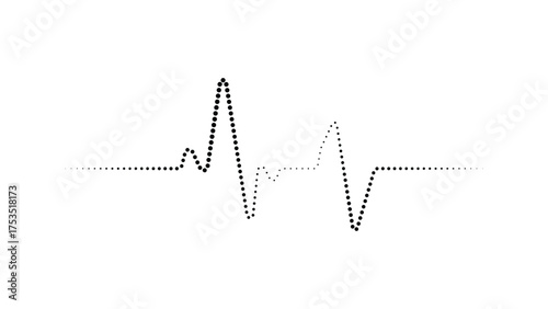 Abstract electrocardiogram heartbeat line graph on white background